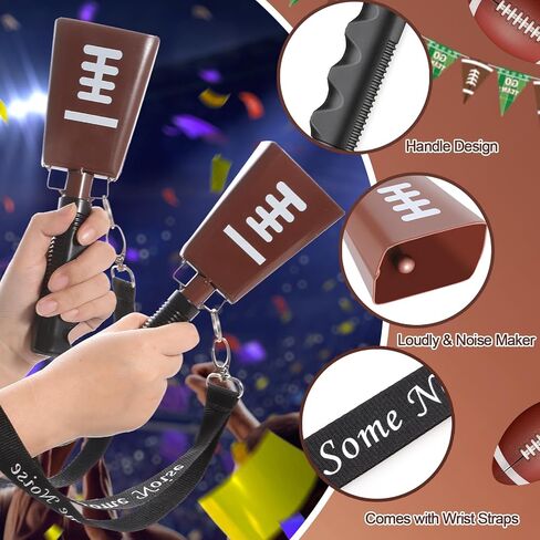 قطعتان من أجراس البقر مع حزام للمعصم، جرس بقرة لكرة القدم بمقبض، صانع ضوضاء لأجراس البقر المعدنية لكرة القدم، أجراس بقر يدوية مبتكرة للأحداث الرياضية وألعاب كرة القدم ومستلزمات الحفلات in Saudi Arabia
