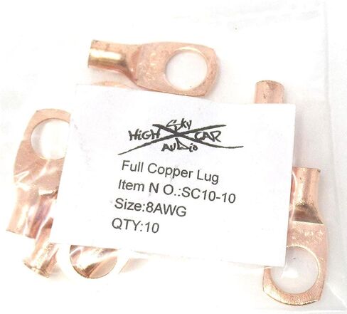 (10) 8 Gauge Copper Ring Terminals 3/8" in Saudi Arabia