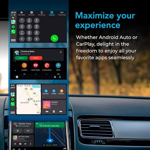 AutoSky 2 في 1 محول CarPlay اللاسلكي وAndroid Auto للمصنع السلكي CarPlay وAndroid Auto 2024 التوصيل والتشغيل للسيارات من 2015 لنظام التشغيل iPhone OS وAndroid OS in Kuwait
