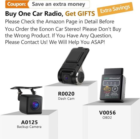 مستقبل ستيريو السيارة Eonon CarPlay & Android Auto، Android 10.0 ستيريو السيارة 2+32 جيجابايت راديو السيارة، متوافق مع شيفروليه/جي إم سي/بويك-8 بوصة-Q80SE in Kuwait