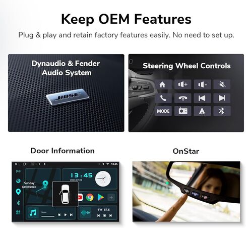 مستقبل ستيريو السيارة Eonon CarPlay & Android Auto، Android 10.0 ستيريو السيارة 2+32 جيجابايت راديو السيارة، متوافق مع شيفروليه/جي إم سي/بويك-8 بوصة-Q80SE in Kuwait