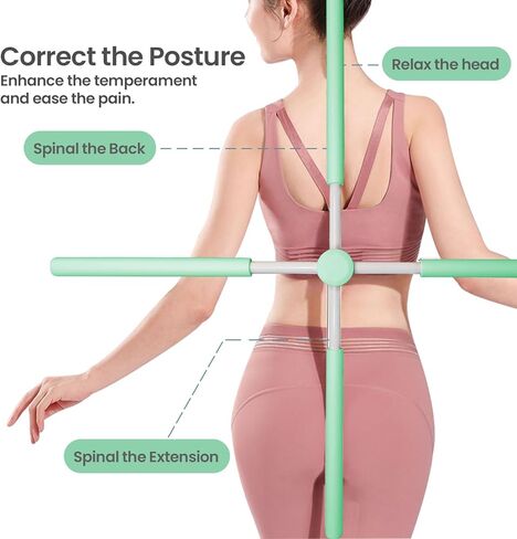 عصا اليوغا للجسم| عصي تصحيح الوضعية تمنح الدعم وتمليس الرقبة والكتف| عصا تصحيح التصميم القابلة للسحب للجميع in Kuwait