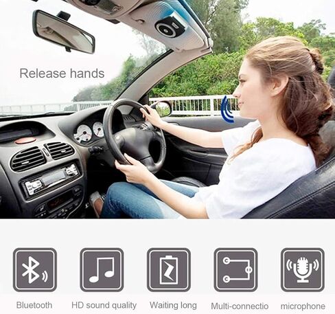 Zerone Car Hands-Free, Smart Wireless Hands-Free Car Kit Visor Clip Speakerphone in Saudi Arabia
