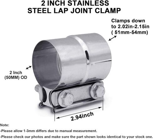 ESPEEDER 2.0 "اللفة المشتركة الفرقة المشبك العادم المشابك أجزاء الأنابيب الفولاذ المقاوم للصدأ 2 قطعة in Kuwait
