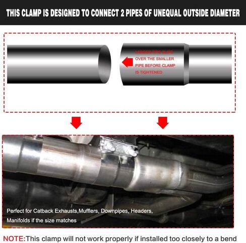 ESPEEDER 2.0 "اللفة المشتركة الفرقة المشبك العادم المشابك أجزاء الأنابيب الفولاذ المقاوم للصدأ 2 قطعة in Kuwait