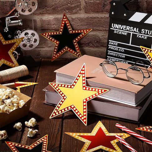 Geosar 48 Pcs Movie Star Cardboard Red Carpet Awards Night Cutouts Confetti Cutouts for Bulletin Board Movie Party Decoration Supply Classroom Wall (11 Inch) in Saudi Arabia