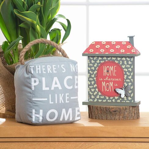 Pavilion Gift Company 72157 No Place Like Home سدادة باب، 5 × 4.75 × 6 بوصات، رمادي in Kuwait