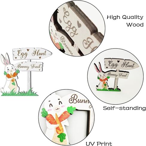 مجموعة ديكور صينية متدرجة لعيد الفصح من Anditoy، ديكورات خشبية على شكل أرنب بيضة عيد الفصح لتزيين المزرعة وحفلات عيد الفصح in Kuwait