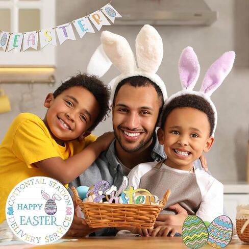 مجموعة ديكور صينية متدرجة لعيد الفصح من Anditoy، ديكورات خشبية على شكل أرنب بيضة عيد الفصح لتزيين المزرعة وحفلات عيد الفصح in Kuwait