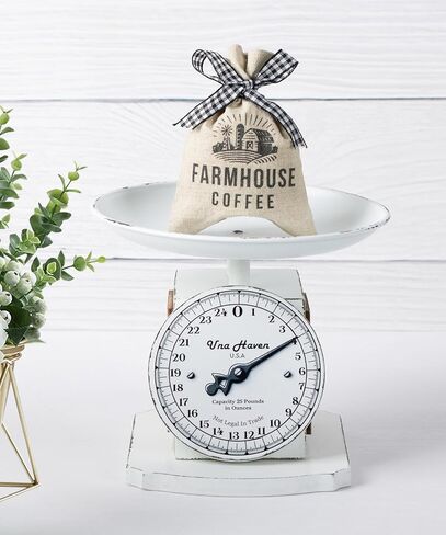 Vintage Fake Scales, Farmhouse Decor, Coffee Bar Station & Kitchen Decor Accessories, Tiered Tray Decorations, Country Farm House White Wooden Fake Scales in Saudi Arabia