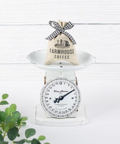 Vintage Fake Scales, Farmhouse Decor, Coffee Bar Station & Kitchen Decor Accessories, Tiered Tray Decorations, Country Farm House White Wooden Fake Scales in Saudi Arabia