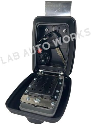 LAB Automation Car Window Lock Box – Punch Button Key Lock Box for Car Keys – Numeric Combination Lock Box for Car Window – Heavy-Duty Steel Small Lock Box for Keys, Fobs, Cards in Saudi Arabia