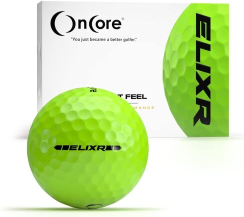 كرة جولة ONCORE GOLF ELIXR (2020) - كرات جولف عالية الأداء - أخضر غير لامع (درزة واحدة | 12 كرة جولف ممتازة) تحكم ومسافة وإحساس وأداء لا مثيل له in Kuwait