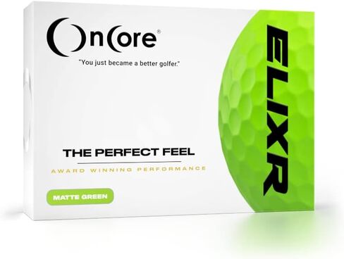 كرة جولة ONCORE GOLF ELIXR (2020) - كرات جولف عالية الأداء - أخضر غير لامع (درزة واحدة | 12 كرة جولف ممتازة) تحكم ومسافة وإحساس وأداء لا مثيل له in Kuwait