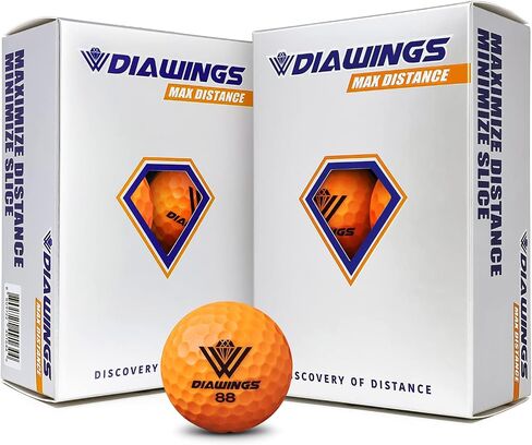 Diawings Max Distance Golf Balls for Maximum Distance, Anti Slice, Low Spin, Straight Shots | Half Dozen X 2, 12 Balls | White, Pink, Orange, Yellow in Saudi Arabia