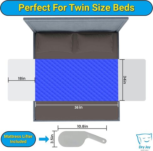 Dry Joy - Twin Size (34" x 36") Washable Waterproof Incontinence Mattress Protector with Tucks – Reusable Twin 34x36 in Bed Pad for Adults Kids and Pets – Including Sheet Tuck in Tool - Two Pack in Saudi Arabia