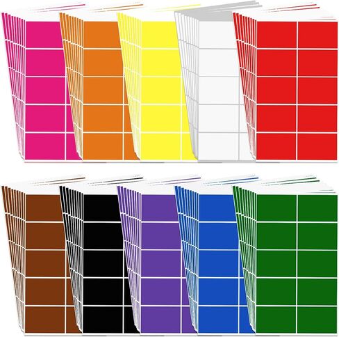 500 Pieces Rectangular Colored Labels Stickers 3 x 2 Inch, Large Color Coding Labels in 10 Assorted Colored Name Tags Moving in Kuwait