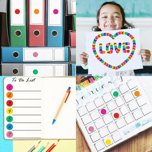 4000 PCS 1/2" Round Dot Stickers Circle Color Coding Labels for Coloring Marking Organizing(8 Rolls Colors, 500 Labels/Roll) in Saudi Arabia