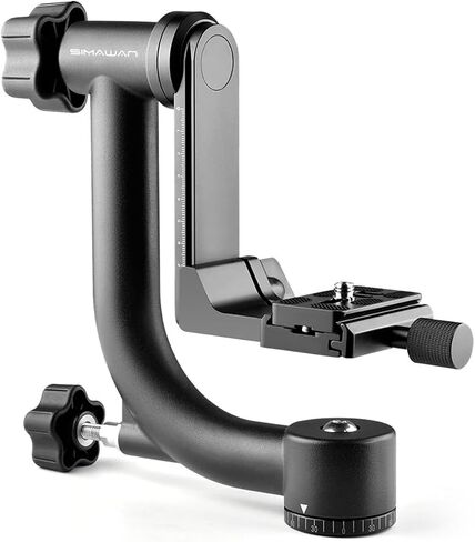 رؤوس حامل ثلاثي القوائم للكاميرا الاحترافية - مثبت بانورامي 360 درجة لكاميرا DSLR مع لوحة تحرير سريعة، مستوى الفقاعات - يدعم ما يصل إلى 33 رطل/15 كجم - توافق 1/4 بوصة 3/8 بوصة in Saudi Arabia