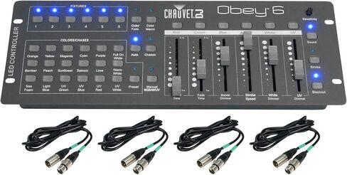 CHAUVET Obey 6 Compact Universal 6 Fixture DMX Lighting Controller + DMX Cables in Saudi Arabia