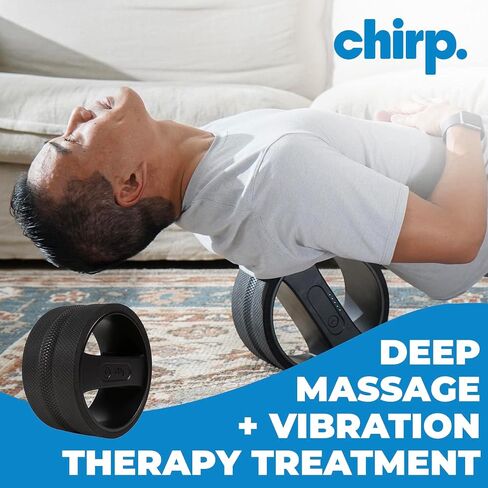 Chirp Wheel Pro Vibrating Foam Roller - 3 Speed Deep Tissue Electric Massager for Back Pain Relief & Muscle Therapy, Workout Recovery, Physical Therapy, Yoga Massage, 8 Inch, Black Holds Up to 500 lbs in Saudi Arabia
