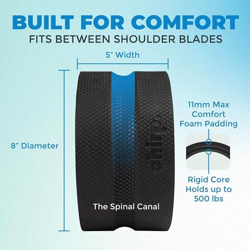 Chirp Wheel Pro Vibrating Foam Roller - 3 Speed Deep Tissue Electric Massager for Back Pain Relief & Muscle Therapy, Workout Recovery, Physical Therapy, Yoga Massage, 8 Inch, Black Holds Up to 500 lbs in Saudi Arabia