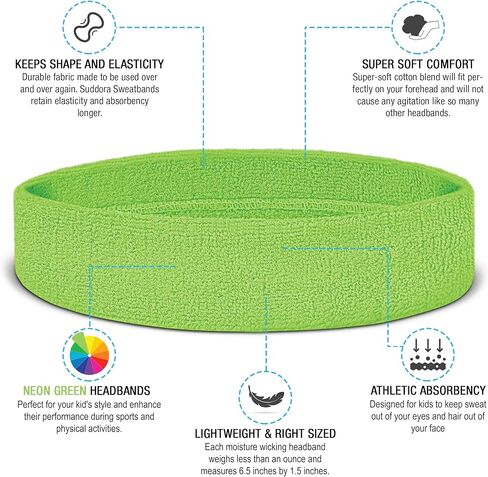 Suddora Toddlers Headbands, Sports Sweatbands for Kids, Non-Slip and Lightweight Fabric Bands for Youth Basketball, Soccer, and Tennis, Moisture-Wicking Bands for Cosplay & Costumes in Saudi Arabia