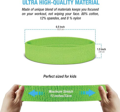 Suddora Toddlers Headbands, Sports Sweatbands for Kids, Non-Slip and Lightweight Fabric Bands for Youth Basketball, Soccer, and Tennis, Moisture-Wicking Bands for Cosplay & Costumes in Saudi Arabia