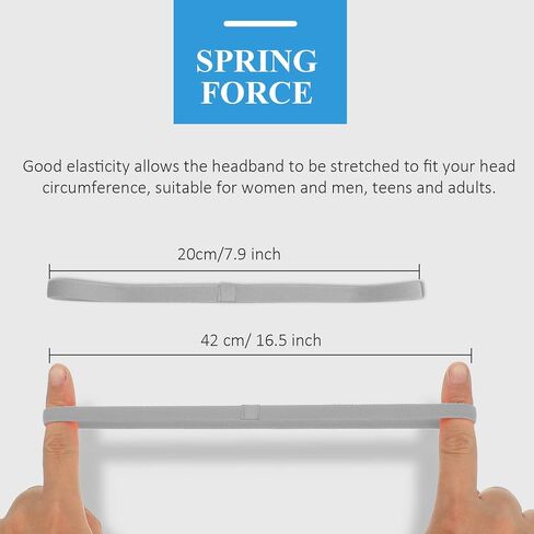9 Pieces Thick Non-Slip Elastic Sport Headbands, Elastic Silicone Grip Exercise Hair and Sweatbands for Yoga in Saudi Arabia