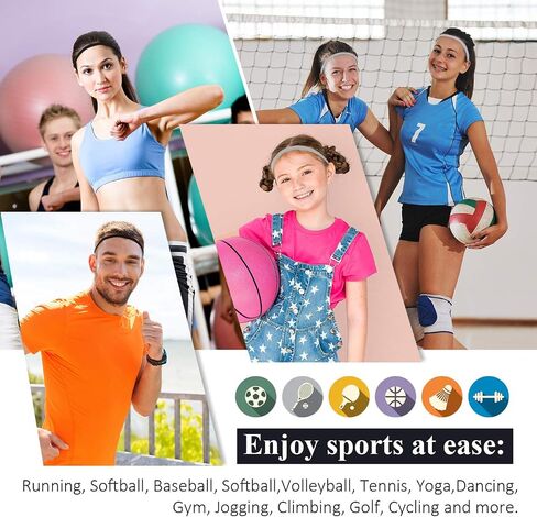 9 Pieces Thick Non-Slip Elastic Sport Headbands, Elastic Silicone Grip Exercise Hair and Sweatbands for Yoga in Saudi Arabia