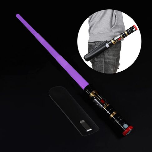 MewduMewdu Light Up Saber with Electronic Lights & FX Sound for Kids and Adults, Purple Blue Red Changing LED Light Expandable Saber Sword Toy for Roleplay(Standalone) in Saudi Arabia