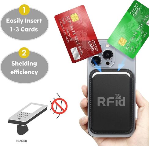WALLFID Magsafe Wallet Leather Compatible with iPhone 15/14/13/12 Pro/Max/Plus/Mini,RFID Card Holder with Magsafe Magnet in Saudi Arabia