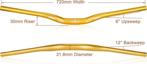 مقود الدراجة الجبلية - مقود الدراجة بمشبك 31.8 مم، العرض 720 مم/780 مم - قضيب رفع من سبائك الألومنيوم لدراجة MTB in Kuwait