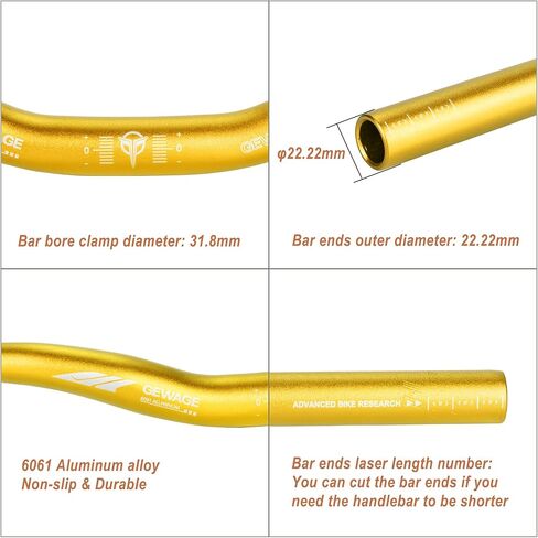 مقود الدراجة الجبلية - مقود الدراجة بمشبك 31.8 مم، العرض 720 مم/780 مم - قضيب رفع من سبائك الألومنيوم لدراجة MTB in Kuwait