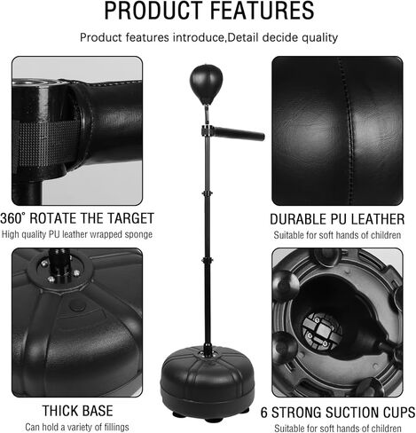 Boxing Bar with Punching Bag, Height Adjustable Boxing Spinning Bar, Freestanding Boxing Bar Boxing Speed Trainer Boxing Equipment for Home Gym in Kuwait