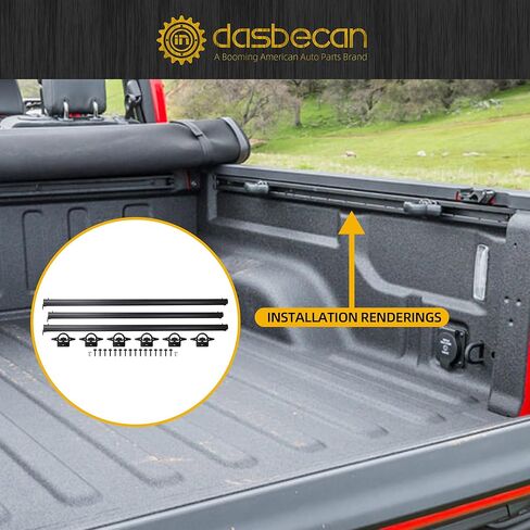 نظام السكك الحديدية Dasbecan Bed Trail متوافق مع 2020 2021 2022 2023 Jeep Gladiator استبدال #82215956 in Kuwait