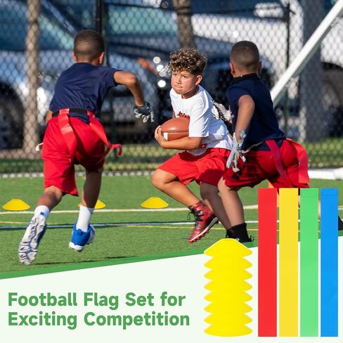 مجموعة علم كرة القدم، مجموعة أعلام وأحزمة كرة القدم لـ 14 لاعبًا، بما في ذلك 14 حزامًا، و56 علمًا لكرة القدم، و8 مخاريط، ومجموعة مسابقة علم كرة القدم in Kuwait