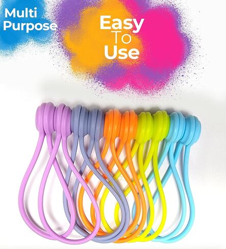 6 Pack Reusable Silicone Magnetic Cable Ties Twist Ties for Home/Office Cord Wrap, Cable Organizer, Magnetic Cord Holder, Cable Organizer Fridge Magnets - Perfect Smart Home Gadgets! 6 COLORS in Saudi Arabia