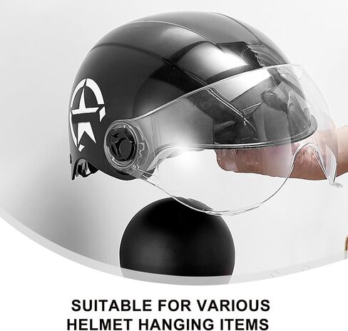 Motorcycle Helmet Rack, 2PCS Motorcycle Hanger Stand Cap Wig Holder Helmet Display Hanger Stand, Ball Shape Desktop Helmet Hanger for Coats, Caps, Football Baseball, Rugby Helmet Accessories (Black) in Kuwait