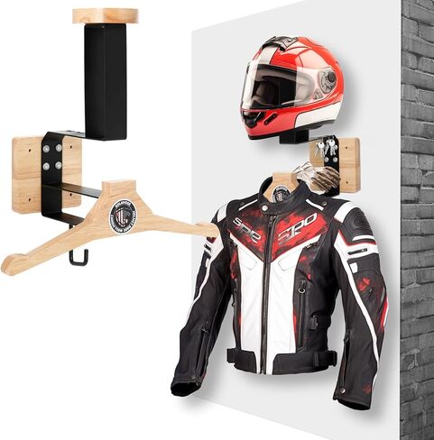 شماعة خوذة تثبت على الحائط من Aolamegs - حامل خوذة متعدد الوظائف مع شماعة ملابس وخطاف لتخزين معدات التزلج على الدراجات النارية وركوب الدراجات وكرة القدم in Kuwait