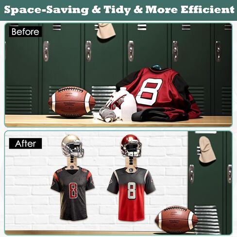 شماعة خوذة تثبت على الحائط من Aolamegs - حامل خوذة متعدد الوظائف مع شماعة ملابس وخطاف لتخزين معدات التزلج على الدراجات النارية وركوب الدراجات وكرة القدم in Kuwait