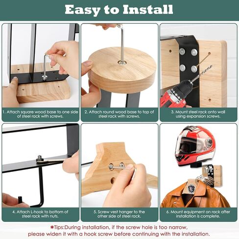 شماعة خوذة تثبت على الحائط من Aolamegs - حامل خوذة متعدد الوظائف مع شماعة ملابس وخطاف لتخزين معدات التزلج على الدراجات النارية وركوب الدراجات وكرة القدم in Kuwait