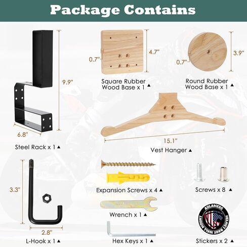 شماعة خوذة تثبت على الحائط من Aolamegs - حامل خوذة متعدد الوظائف مع شماعة ملابس وخطاف لتخزين معدات التزلج على الدراجات النارية وركوب الدراجات وكرة القدم in Kuwait