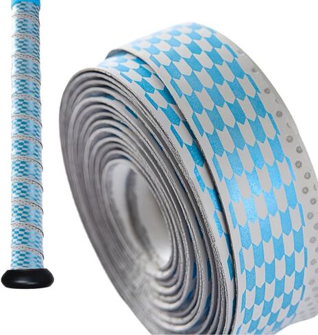 شريط قبضة مضرب بيسبول 1.75 مم | أداء مناسب لجميع الأحوال الجوية وأشرطة مضرب ناعمة وممتصة للصدمات | شريط قبضة بيسبول لاصق بالكامل ومقطع مسبقًا (رمادي) in Kuwait