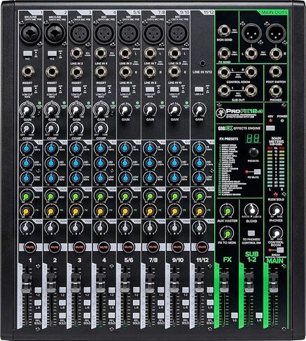 Mackie ProFX12v3 12-Channel Mixer with Built-in Effects and USB + Pro Headphone with Pair of EMB XLR Cable and Gravity Magnet Phone Holder Bundle, TH02 (2)+M in Saudi Arabia