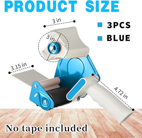 3 Pack 3 Inches Wide Tape Gun Lightweight Packing Tape Dispenser Gun Heavy Duty Tape Dispenser for Office Home Shipping Moving Shipping Carton and Box Packaging Seal Packing (Blue) in Saudi Arabia