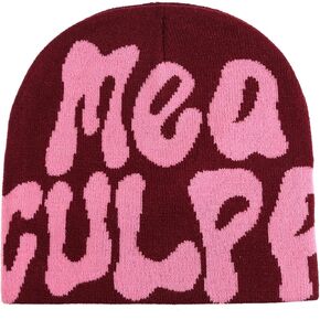 TaowaveWomen Beanie Y2k Hat,MEA Culpa Graphic Beanies Designs,Winter Hat Knit Skull Cap
