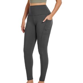 YOAKUKA Fleece Lined Leggings for Women with Pocket Thermal Warm Thick Tight Yoga Pants for Cold Winter
