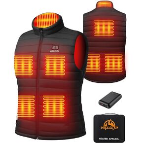 Men's Heated Vest with 20000mAh 7.4V Rechargeable Battery Pack - Electric Heating Vest for Outdoor Activities