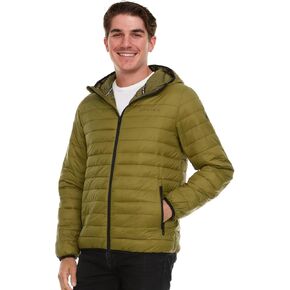 Spyder Packable Puffer Jacket Men with Hood, Lightweight Winter Jackets for Men